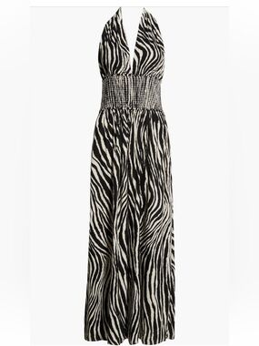 Black and White Zebra-Print Maxi Dress